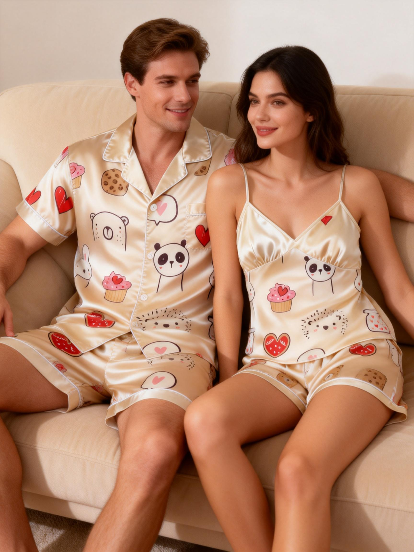 Coordinating Satin PJs for Couples – Summer Sleepwear