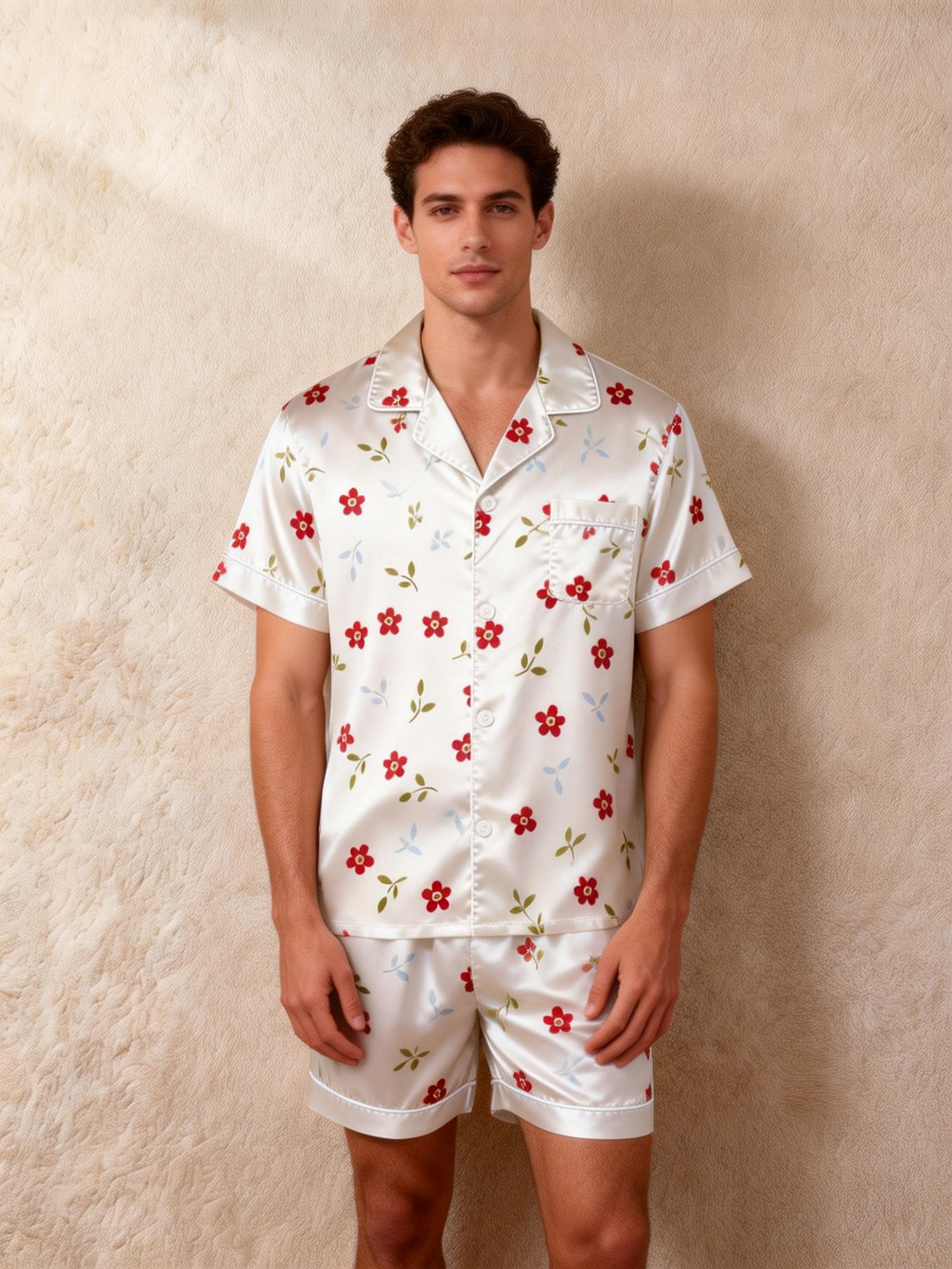 Romantic Silky Sleep Set for Couples – Satin Pajamas