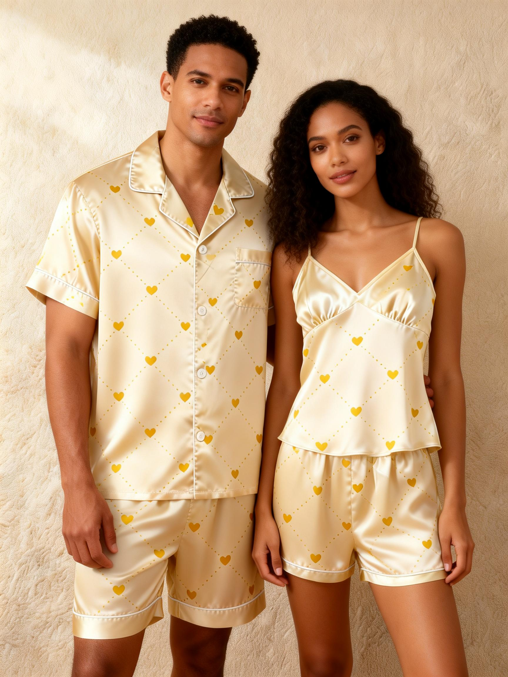 Silky Satin Sleepwear Set for Couples – Lightweight & Chic