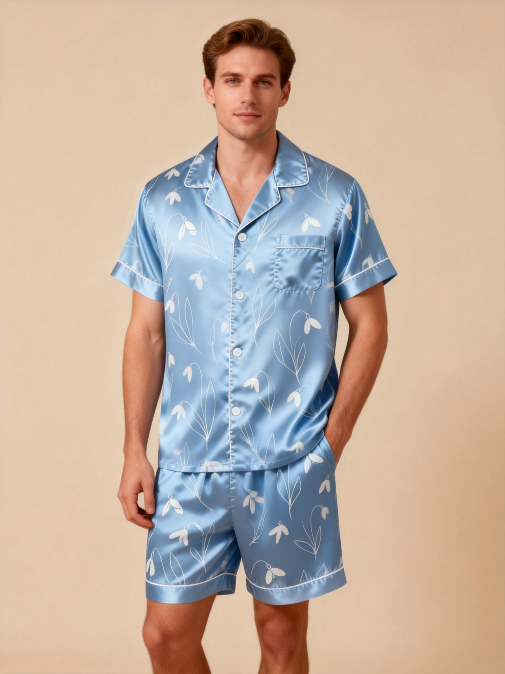 Matching Silky Satin Sleep Set for Him & Her – Short & Sweet
