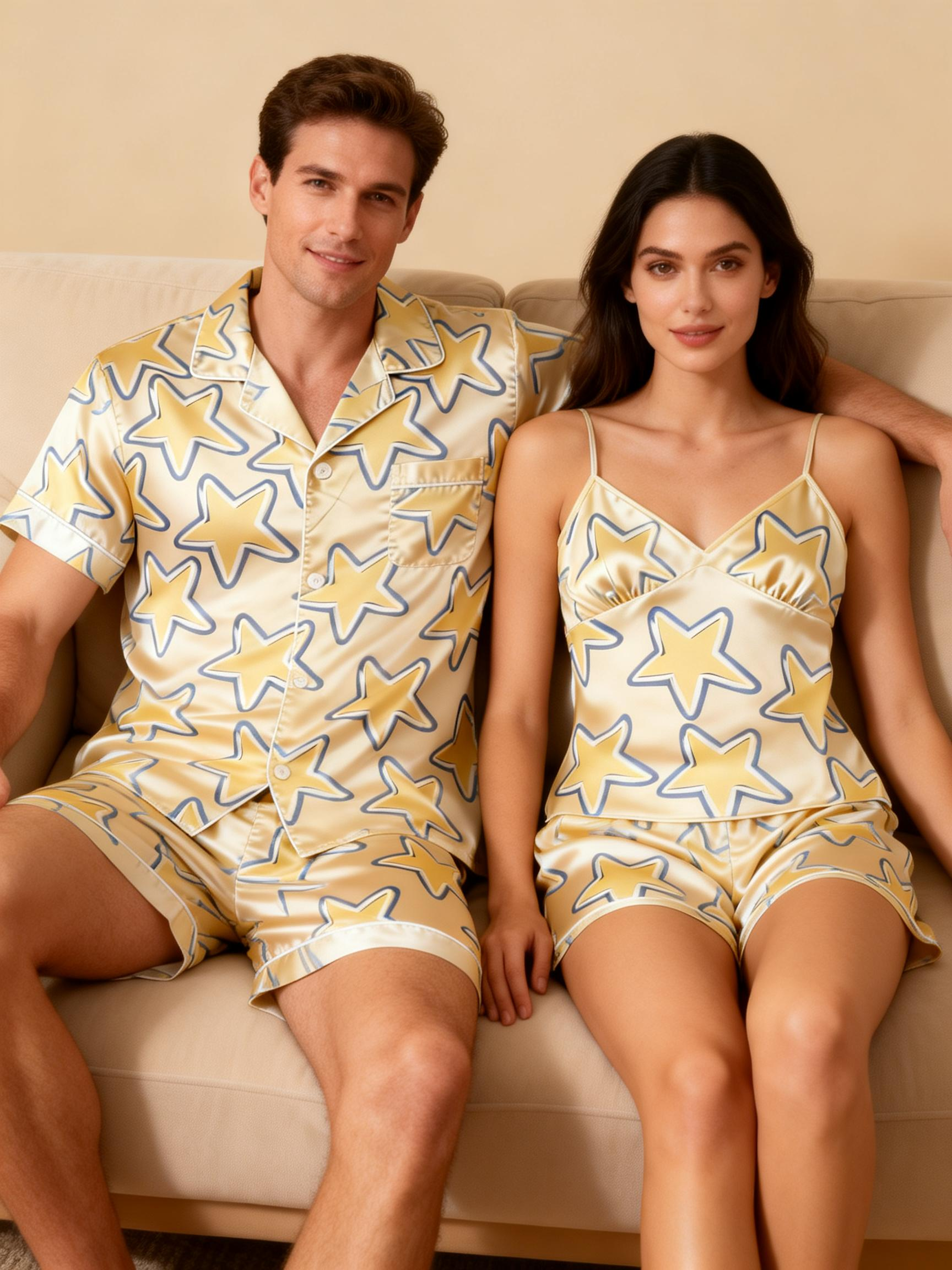 Couple’s Silky Bedtime Set – Satin Pajama Shorts