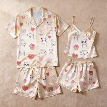 Silky Satin Pajamas Short Set – Couple’s Sleep Essential