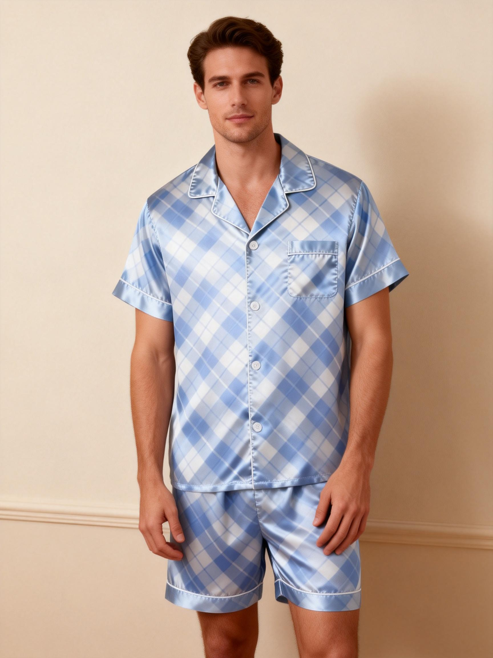 Silky Classic Couple Pajamas – Hotel-Grade Satin Sleepwear