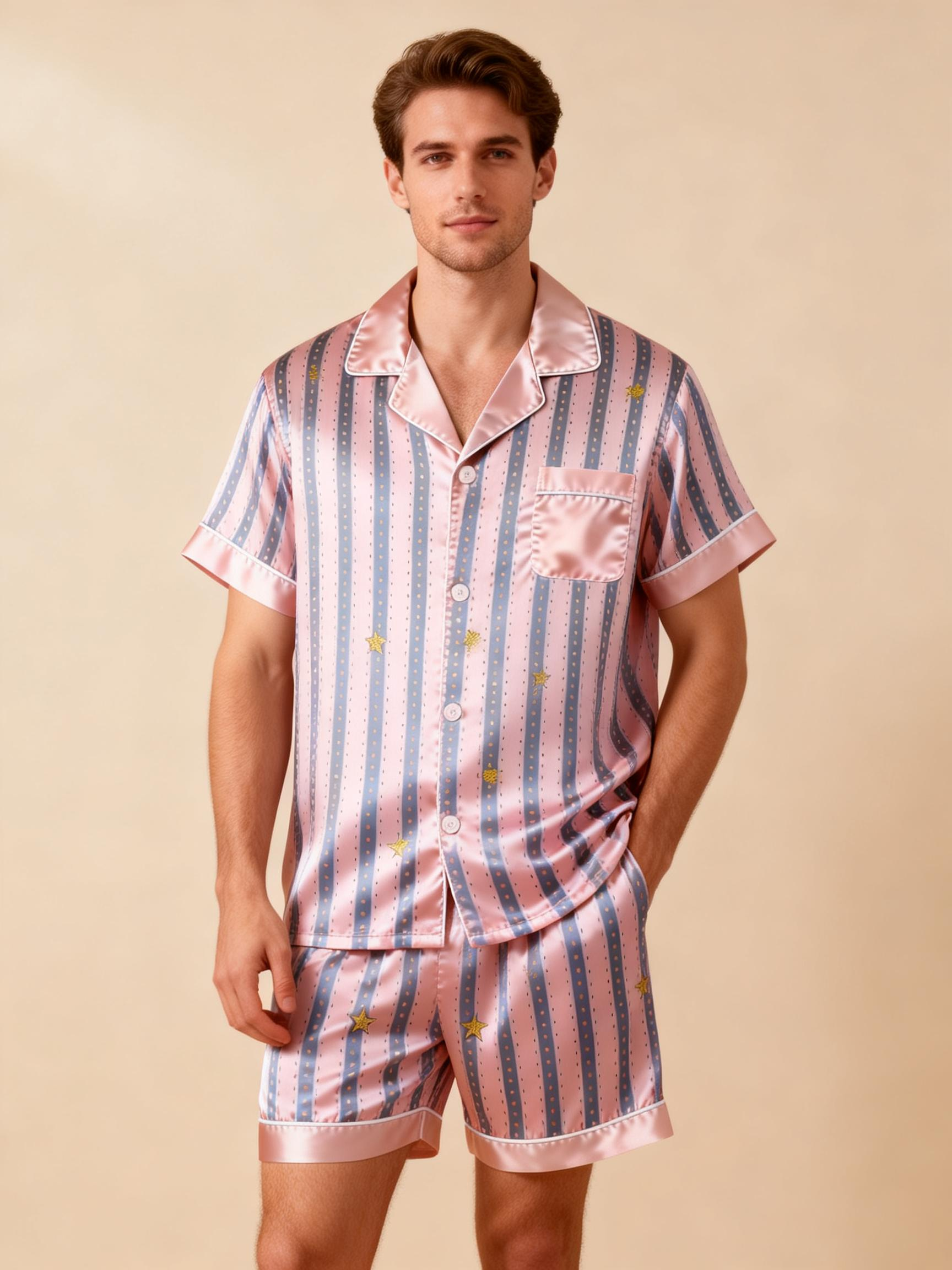 Silky Satin Pajama Short Set for Couples – Elegant & Lightweight