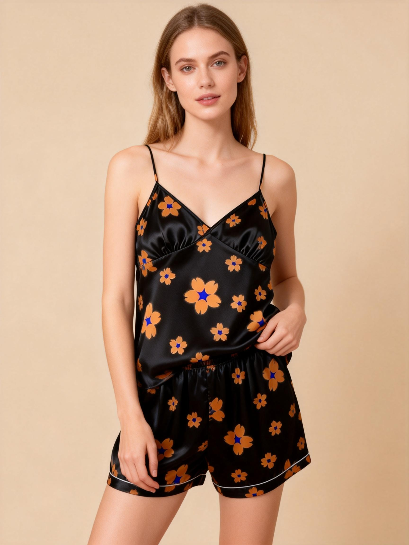 Couple’s Silky Sleepwear – Satin Pajama Shorts Set