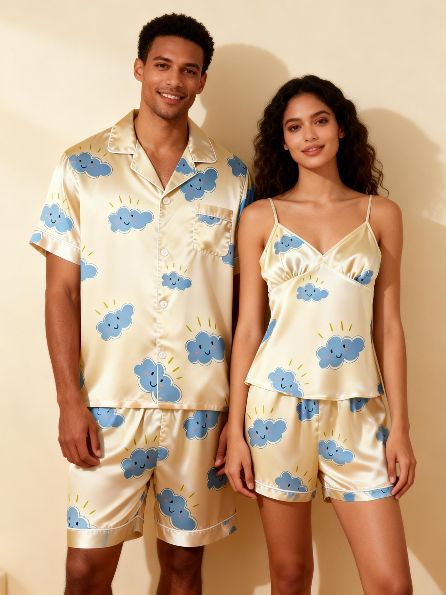 Silky Satin Sleep Set for Couples – Ideal for Summer Nights