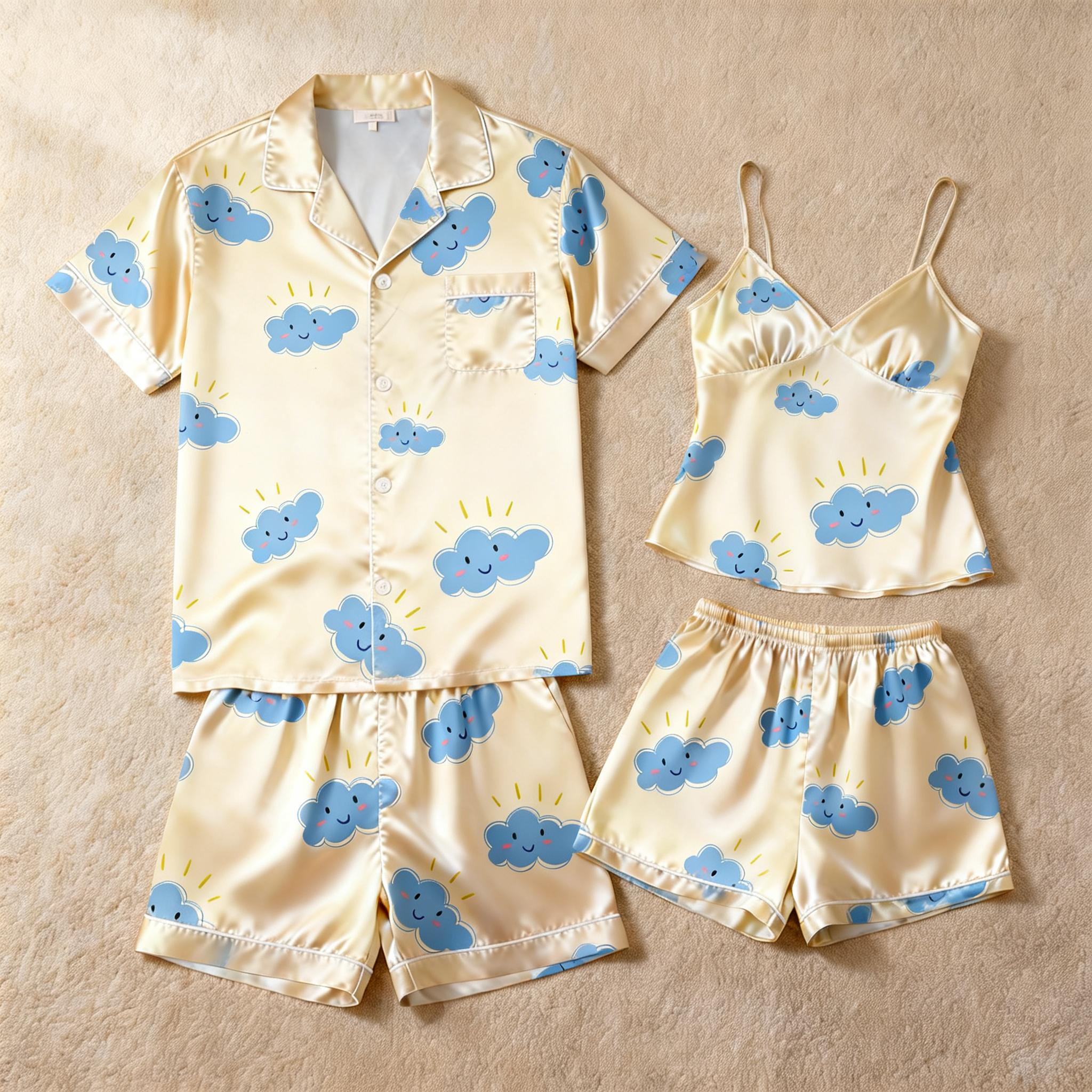 Silky Satin Sleep Set for Couples – Ideal for Summer Nights