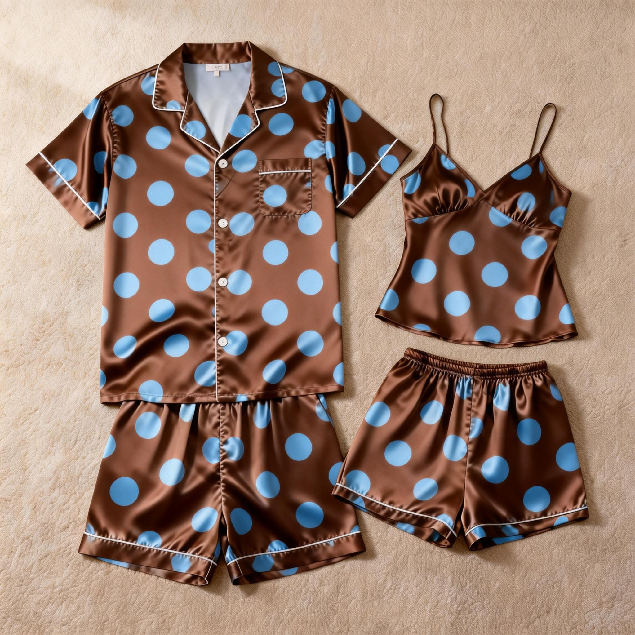Couple’s Silky Bedwear – Classic Satin Pajama Short Set