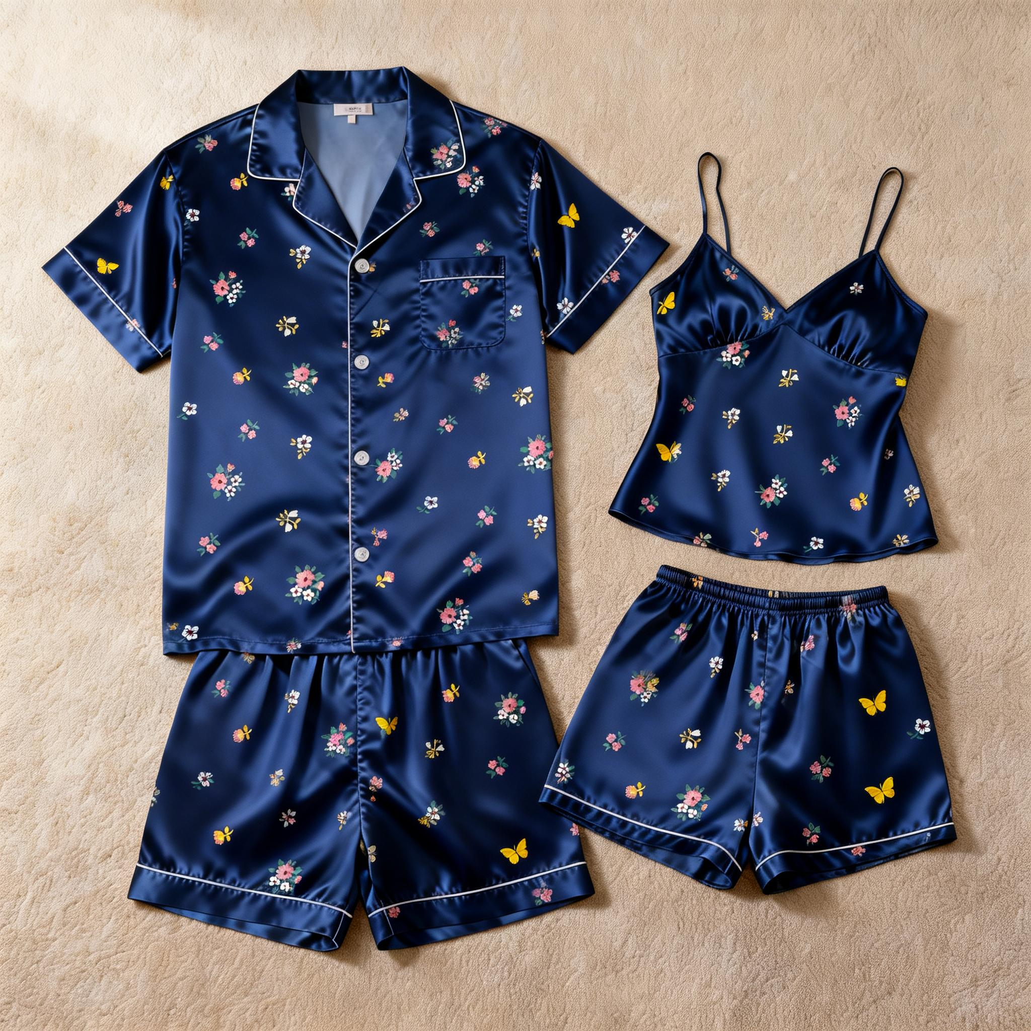 Silky Satin Pajamas for Two – Luxurious Sleep Experience