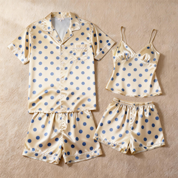 Silky Classic Sleep Set for Couples – Satin Short Pajamas