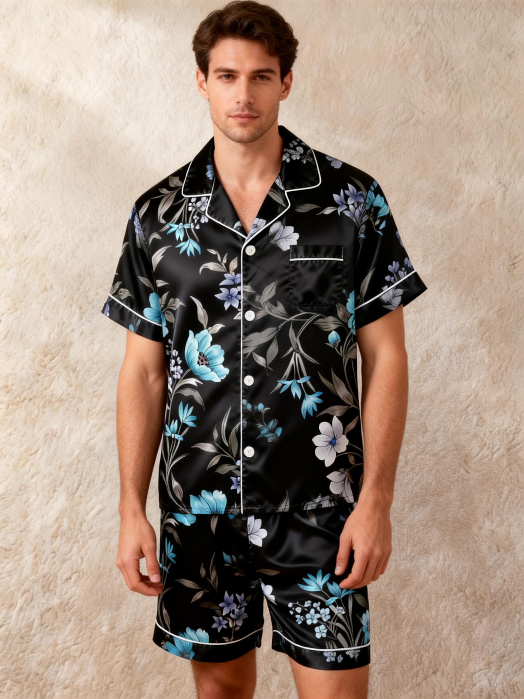 Couple’s Satin Sleepwear Set – Short & Comfortable