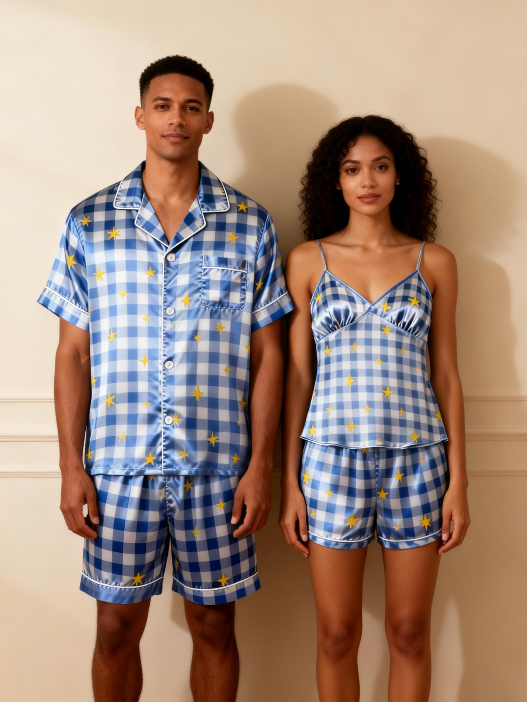 Silky Smooth Sleepwear for Two – Satin Pajama Short Set