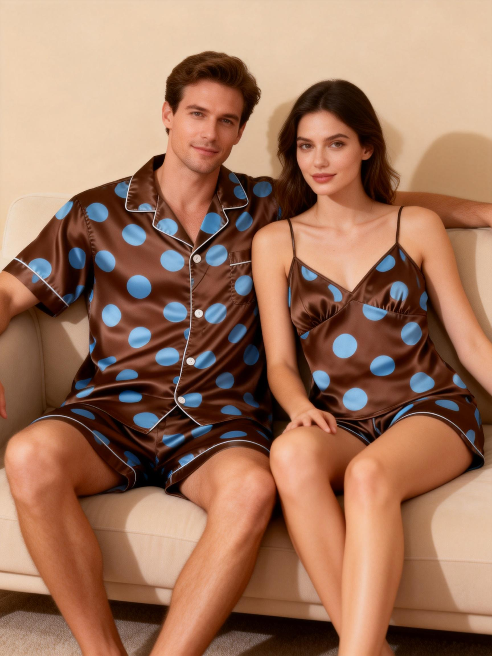 Couple’s Silky Bedwear – Classic Satin Pajama Short Set