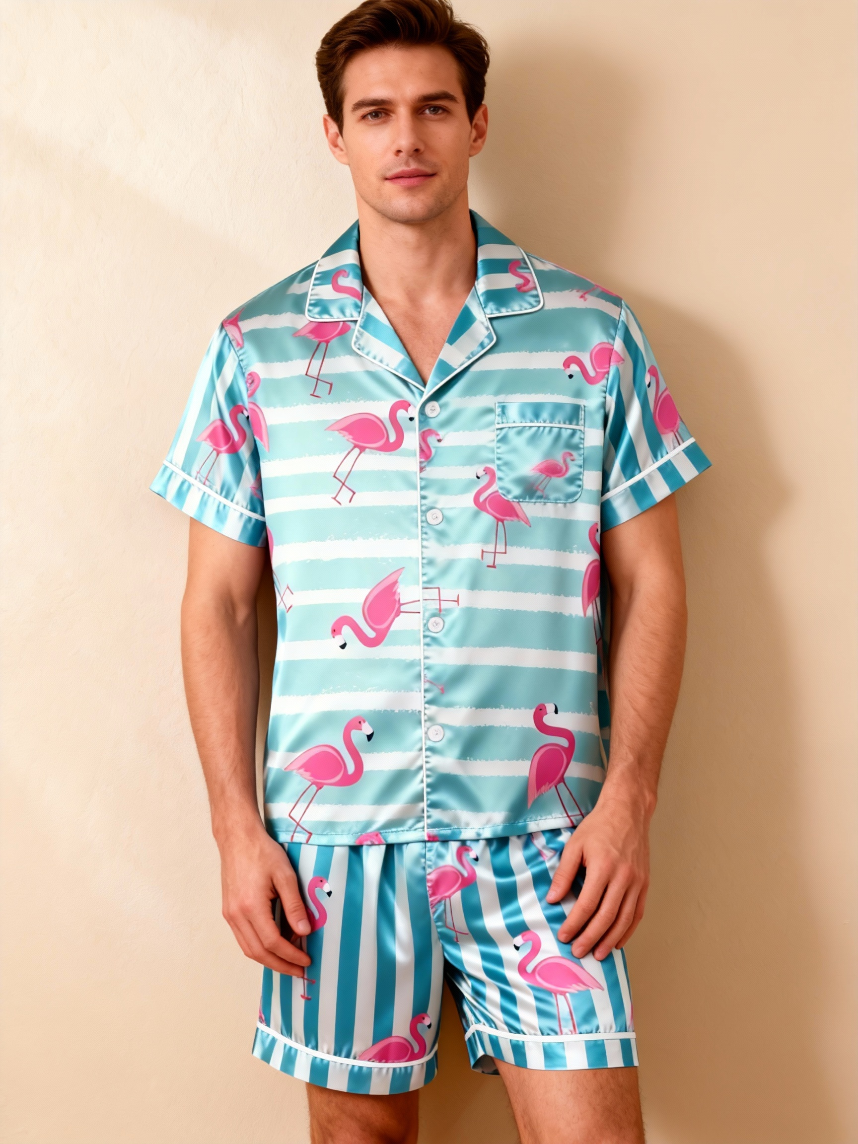 Silky Satin Pajama Set – Classic Couple Sleepwear