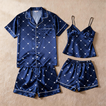 Matching Silky Pajamas for Two – Satin Short Set
