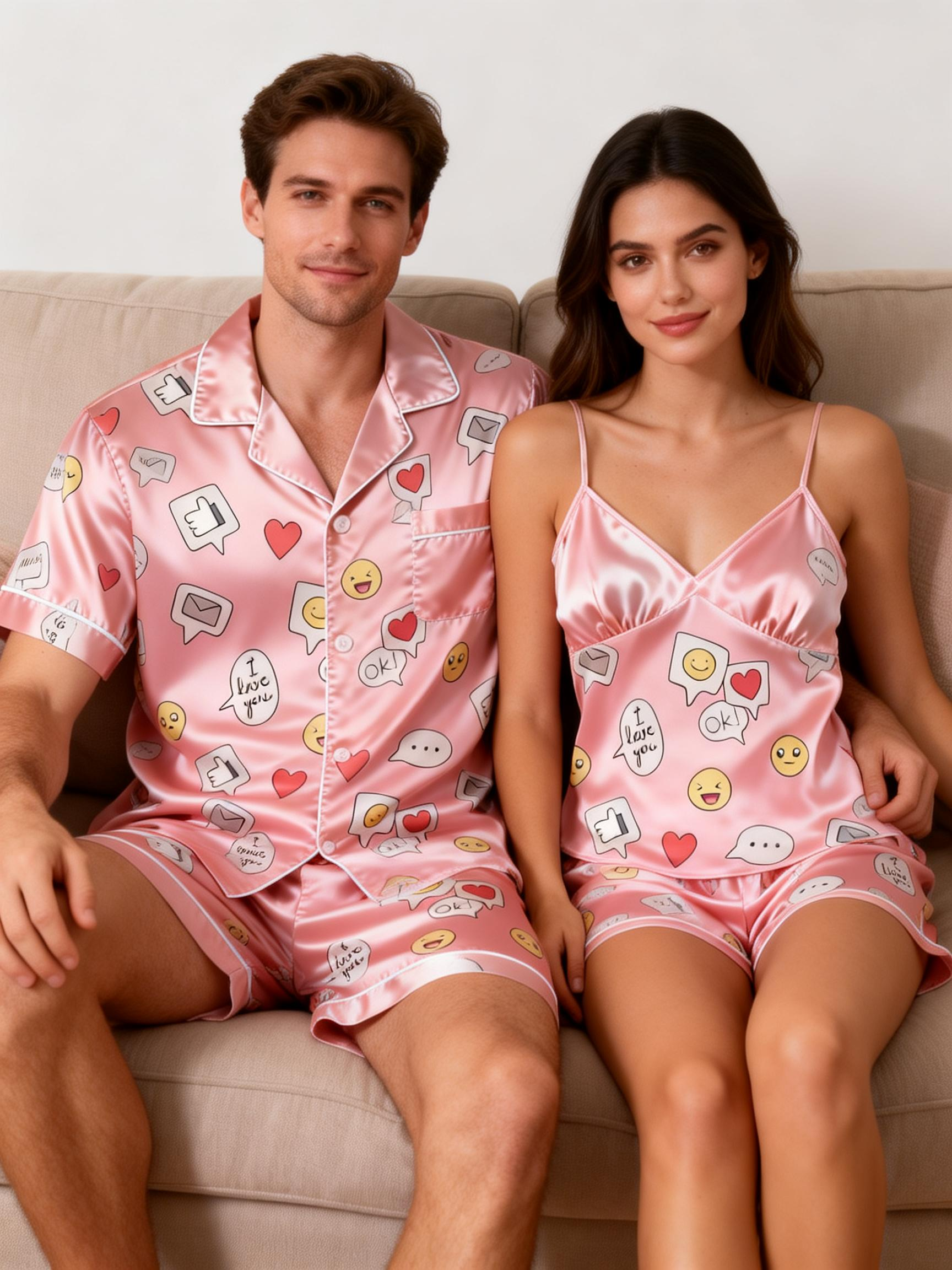 Soft Satin Sleep Set for Couples – Ideal for Gifts