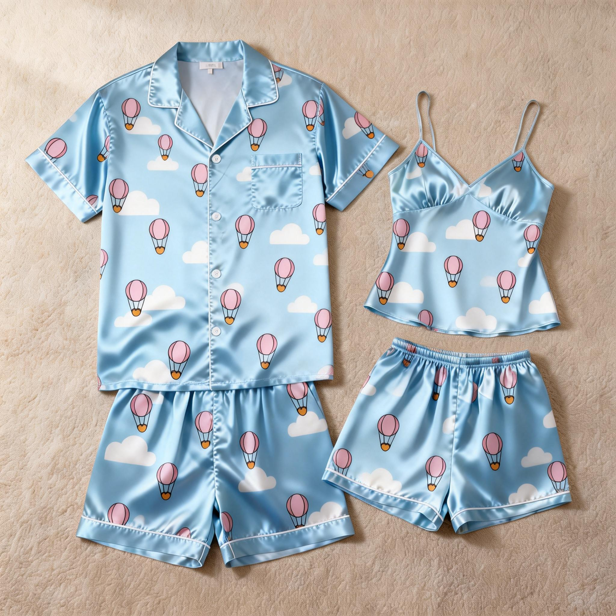 Silky Satin Pajama Short Set – Luxurious Couple Gift
