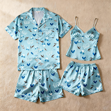 Silky Satin Sleep Set for Couples – Perfect for Warm Nights
