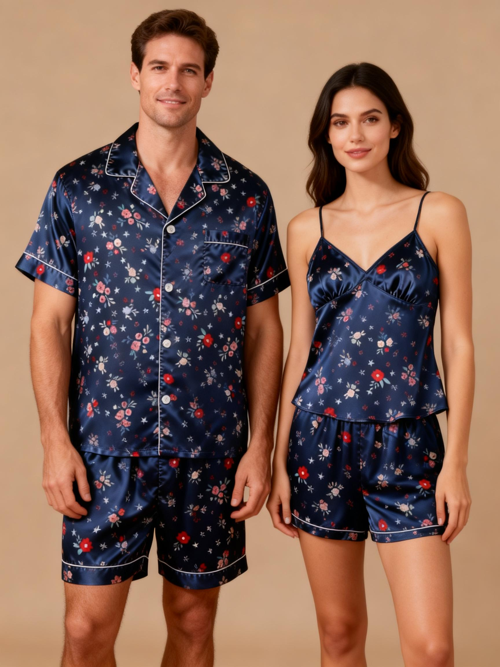 Romantic Silky Sleepwear for Couples – Satin Pajama Set