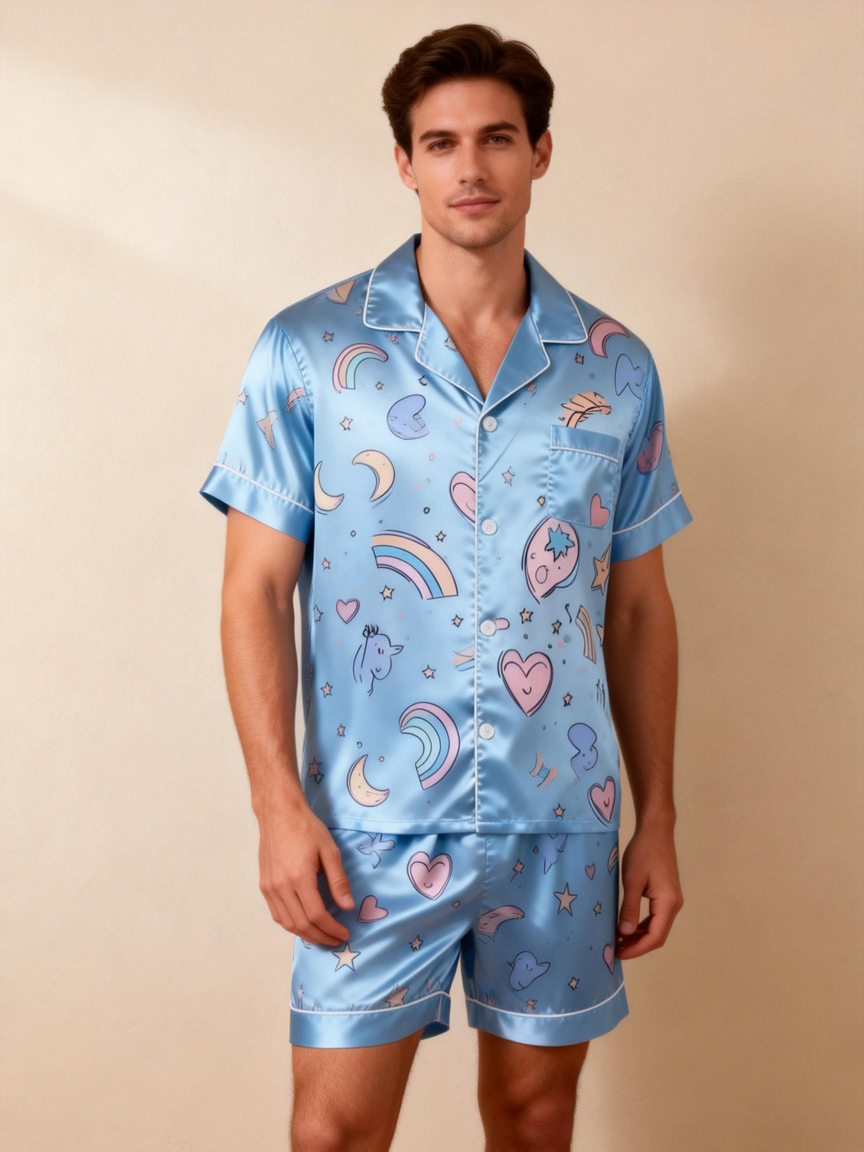 Matching Silky Satin Pajamas for Couples – Short & Sweet Design