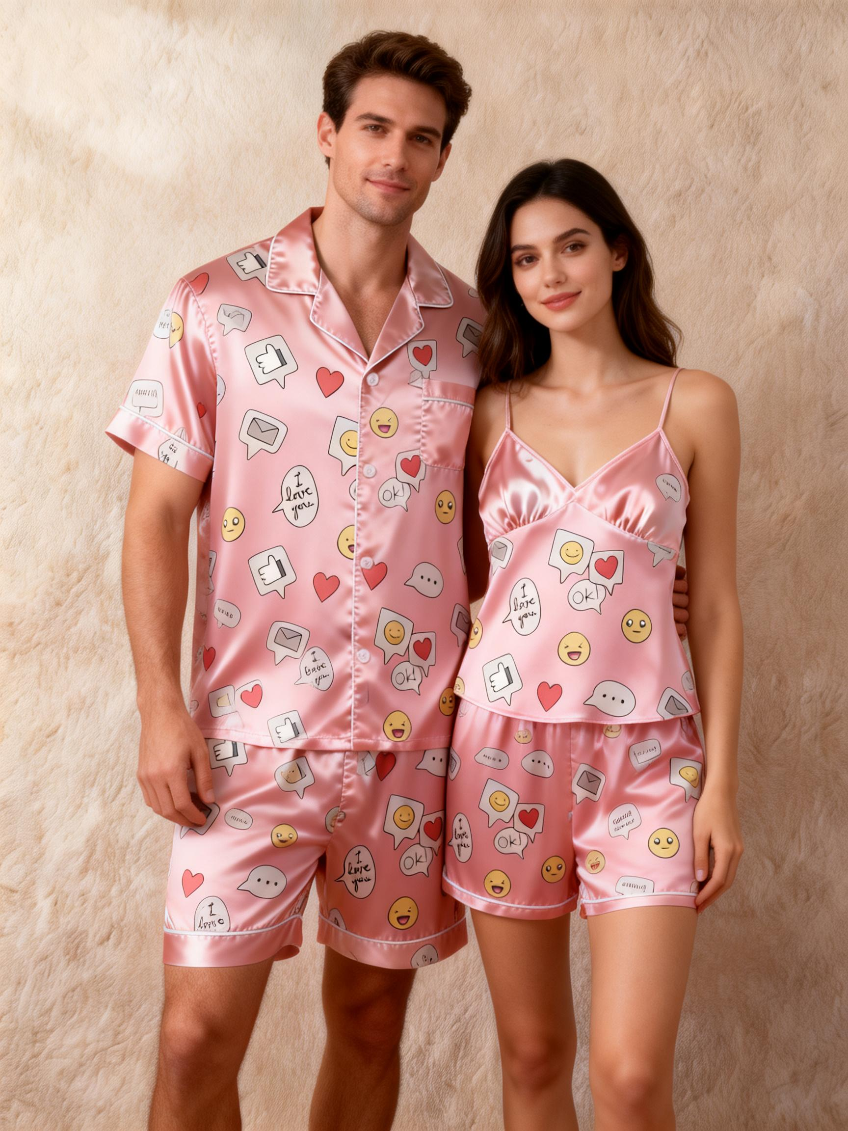 Soft Satin Sleep Set for Couples – Ideal for Gifts
