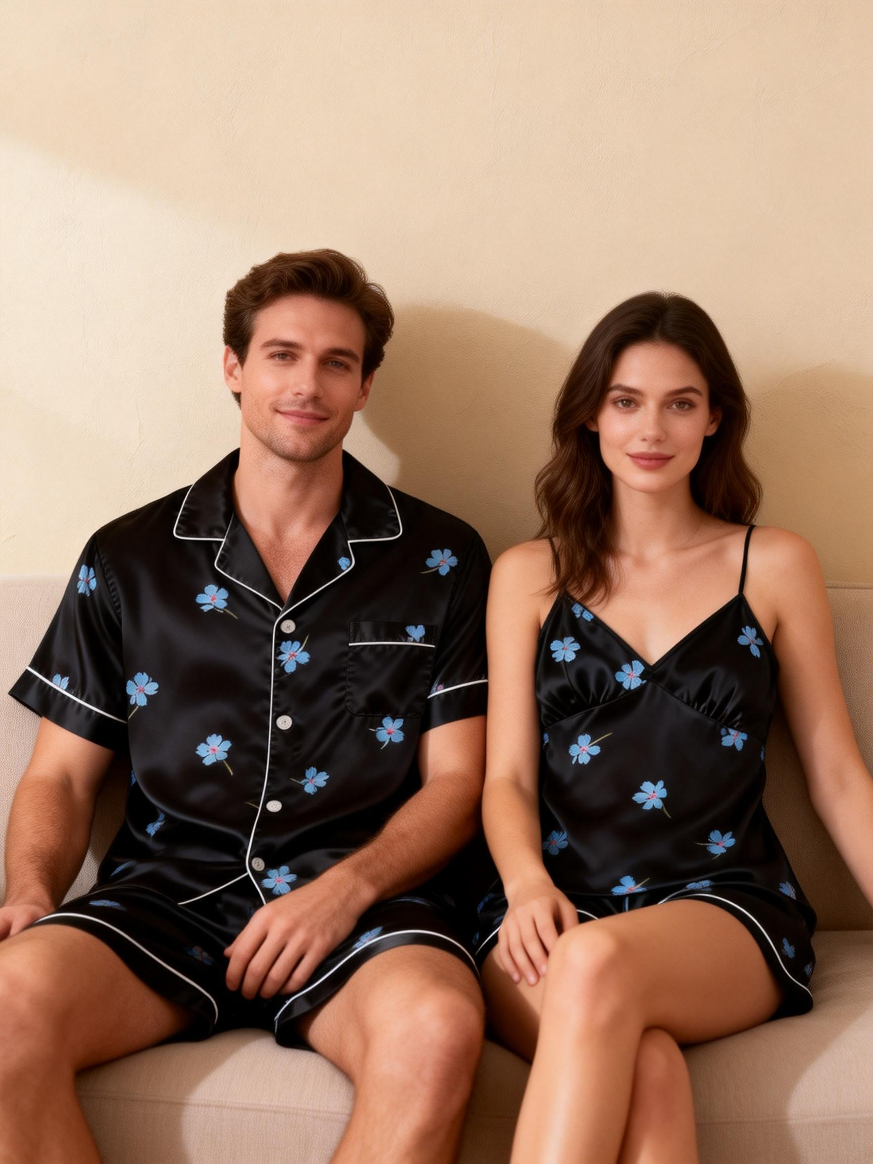Silky Satin Sleepwear for Him & Her – Classic Matching Set
