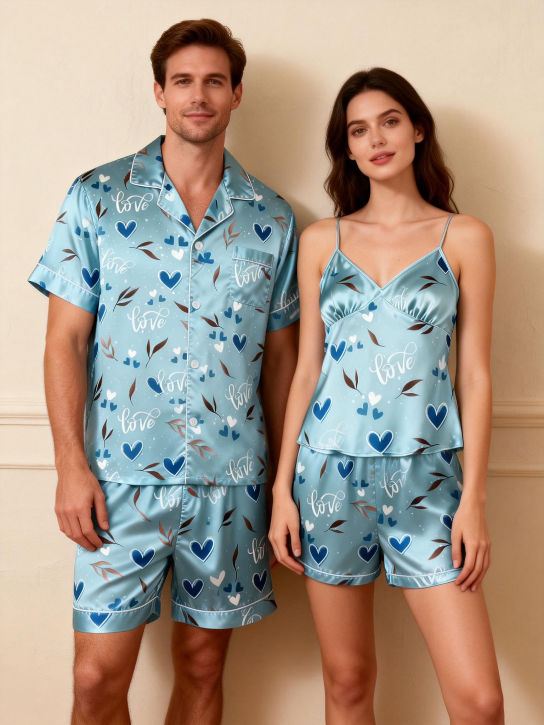 Silky Satin Sleep Set for Couples – Perfect for Warm Nights