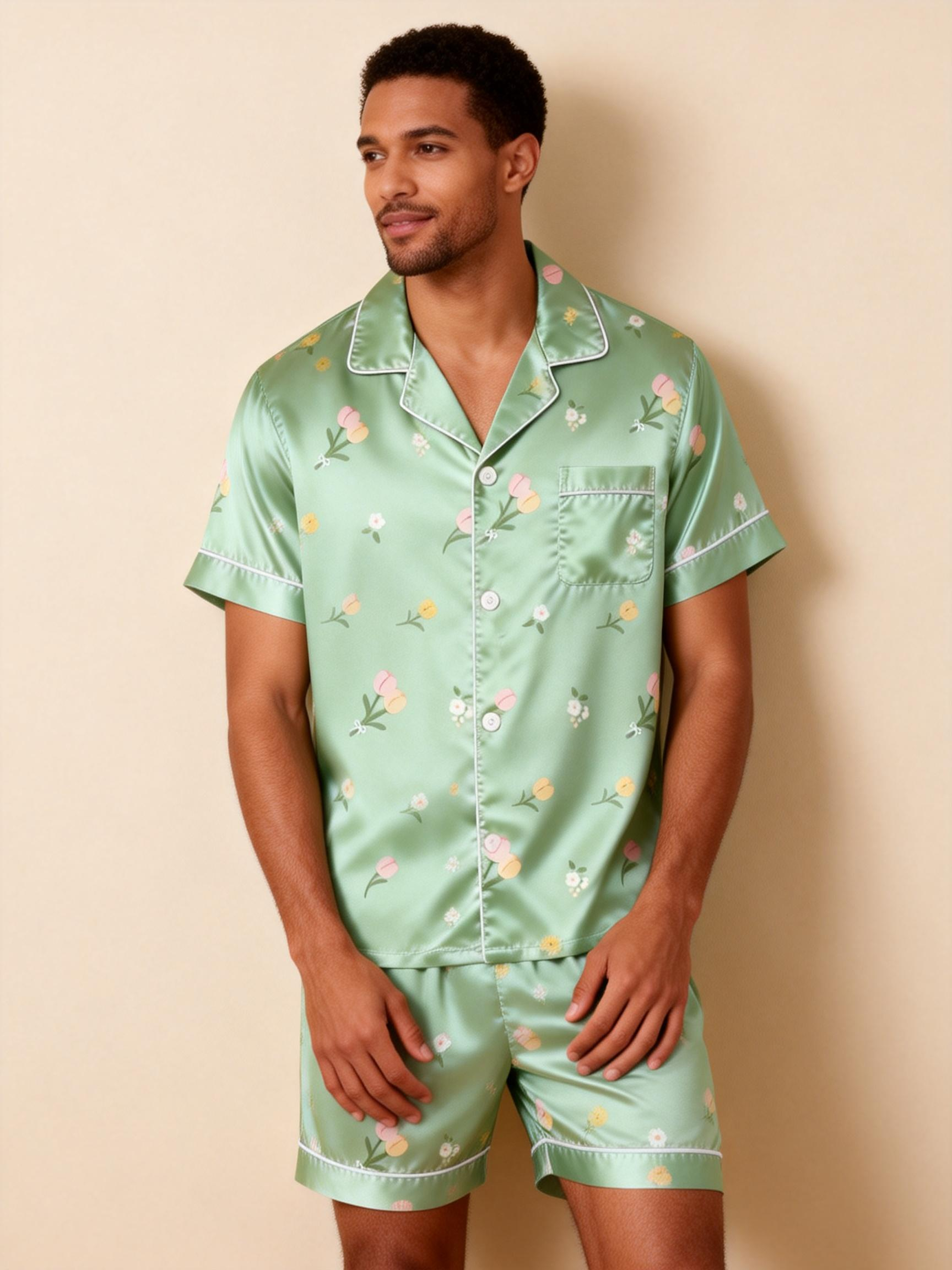 Silky Satin Pajama Shorts for Two – Romantic Sleep Set