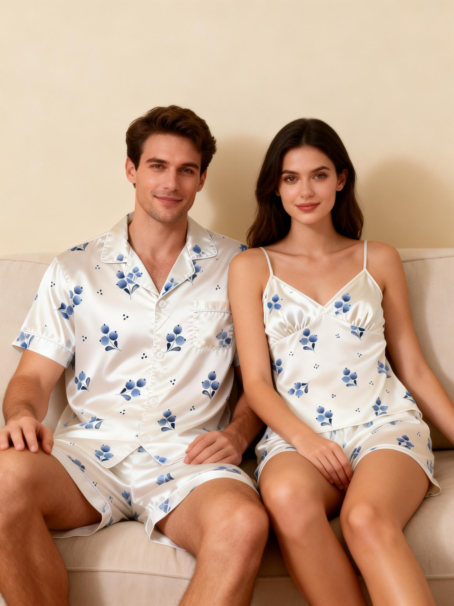 Couple’s Silky Sleep Collection – Satin Pajama Shorts