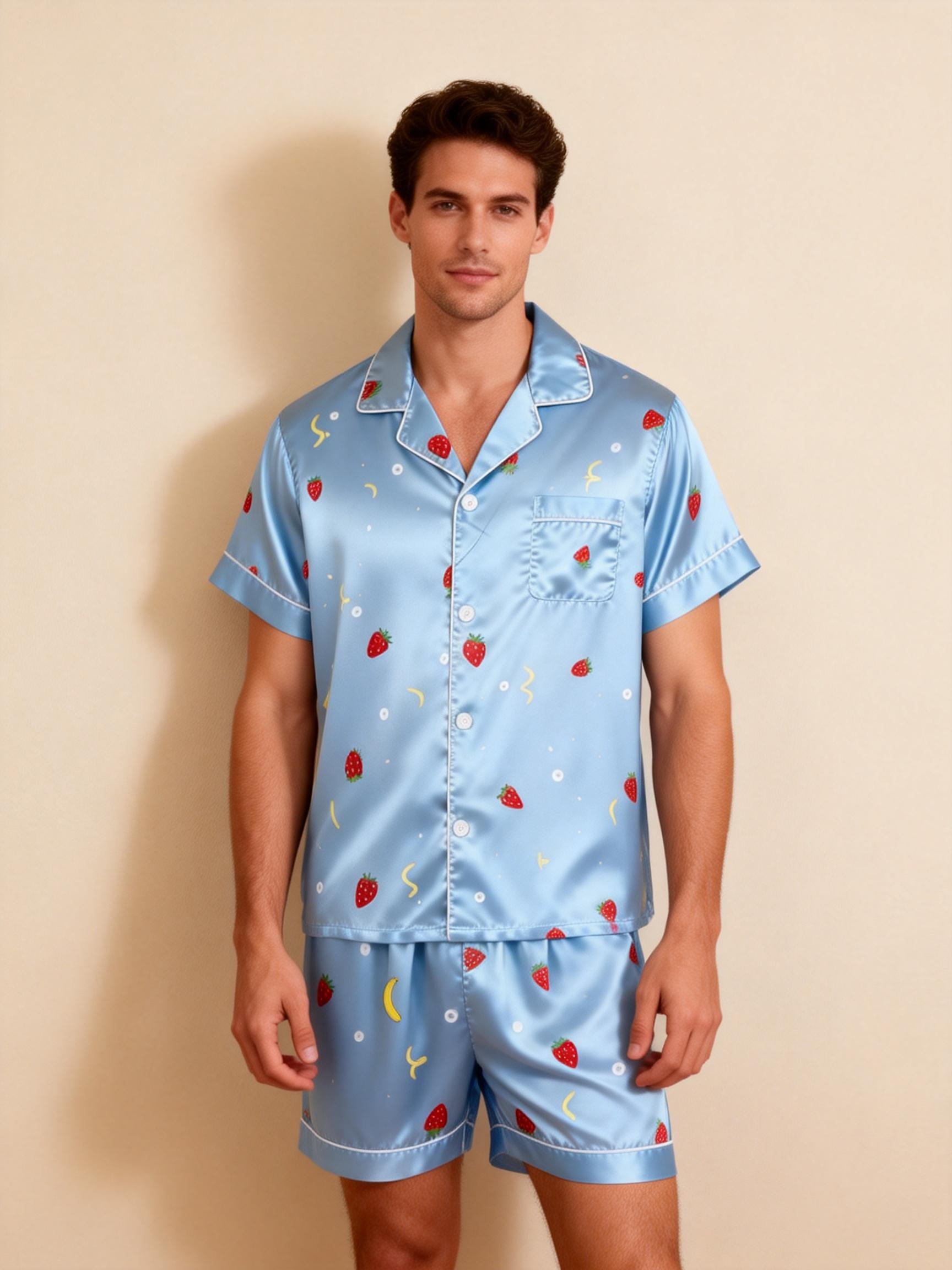Couple’s Silky Night Outfit – Satin Pajama Short Set