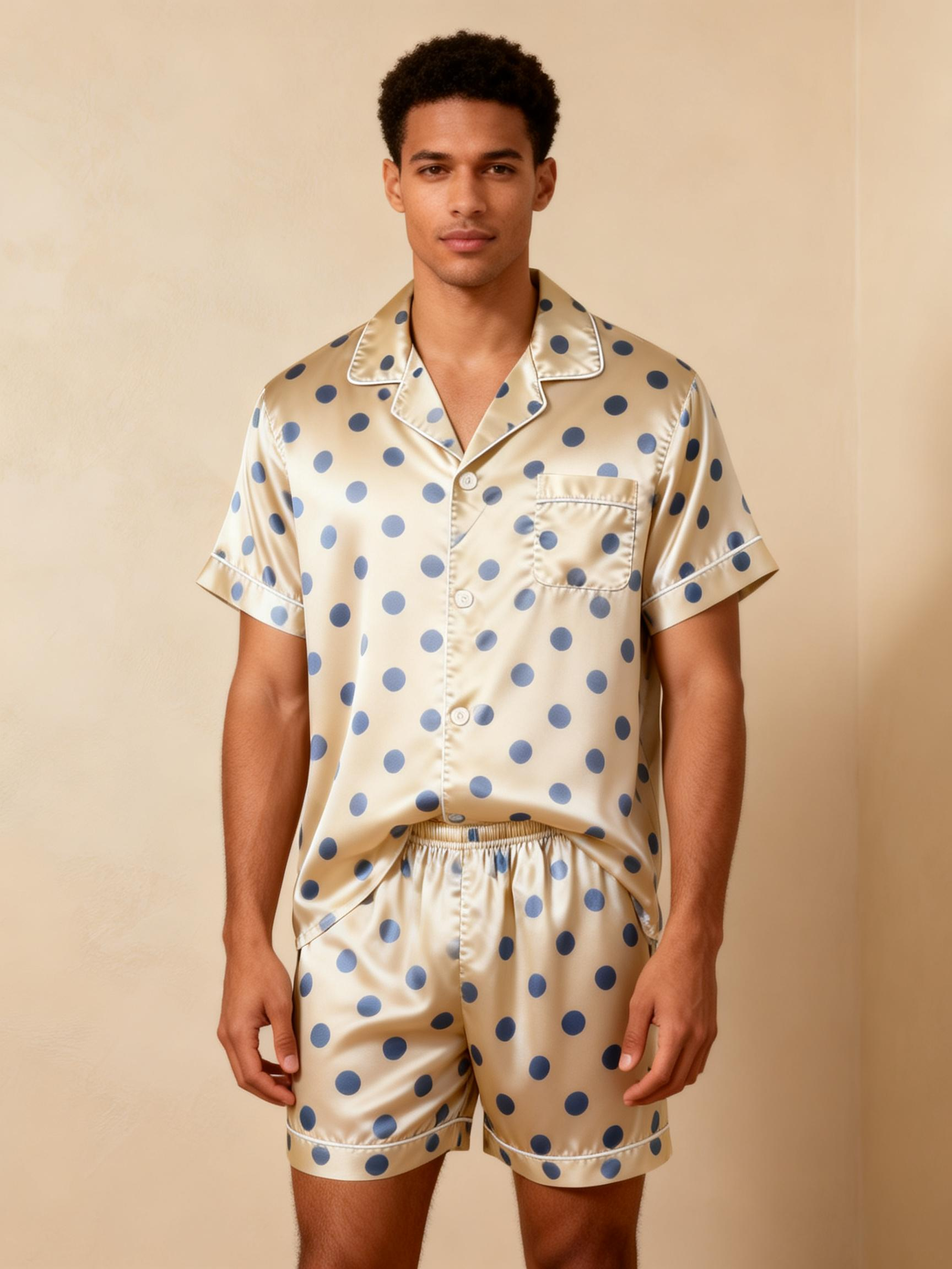 Silky Classic Sleep Set for Couples – Satin Short Pajamas