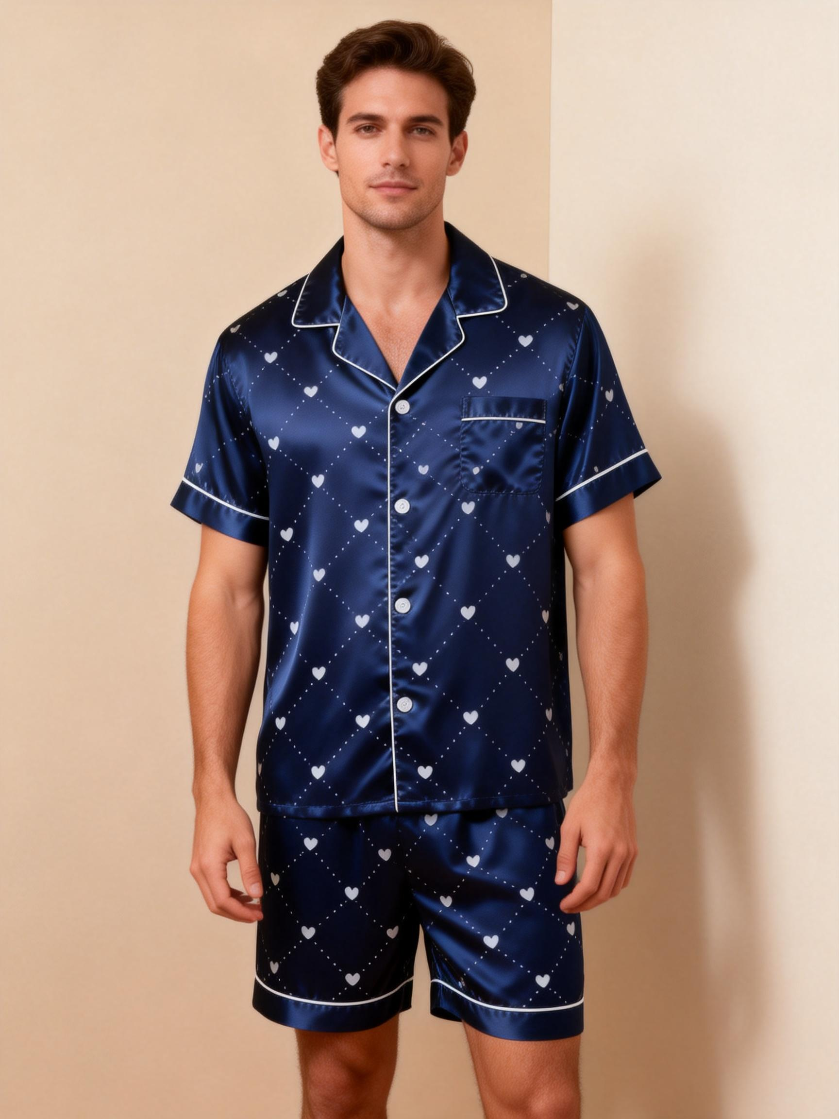 Matching Silky Pajamas for Two – Satin Short Set