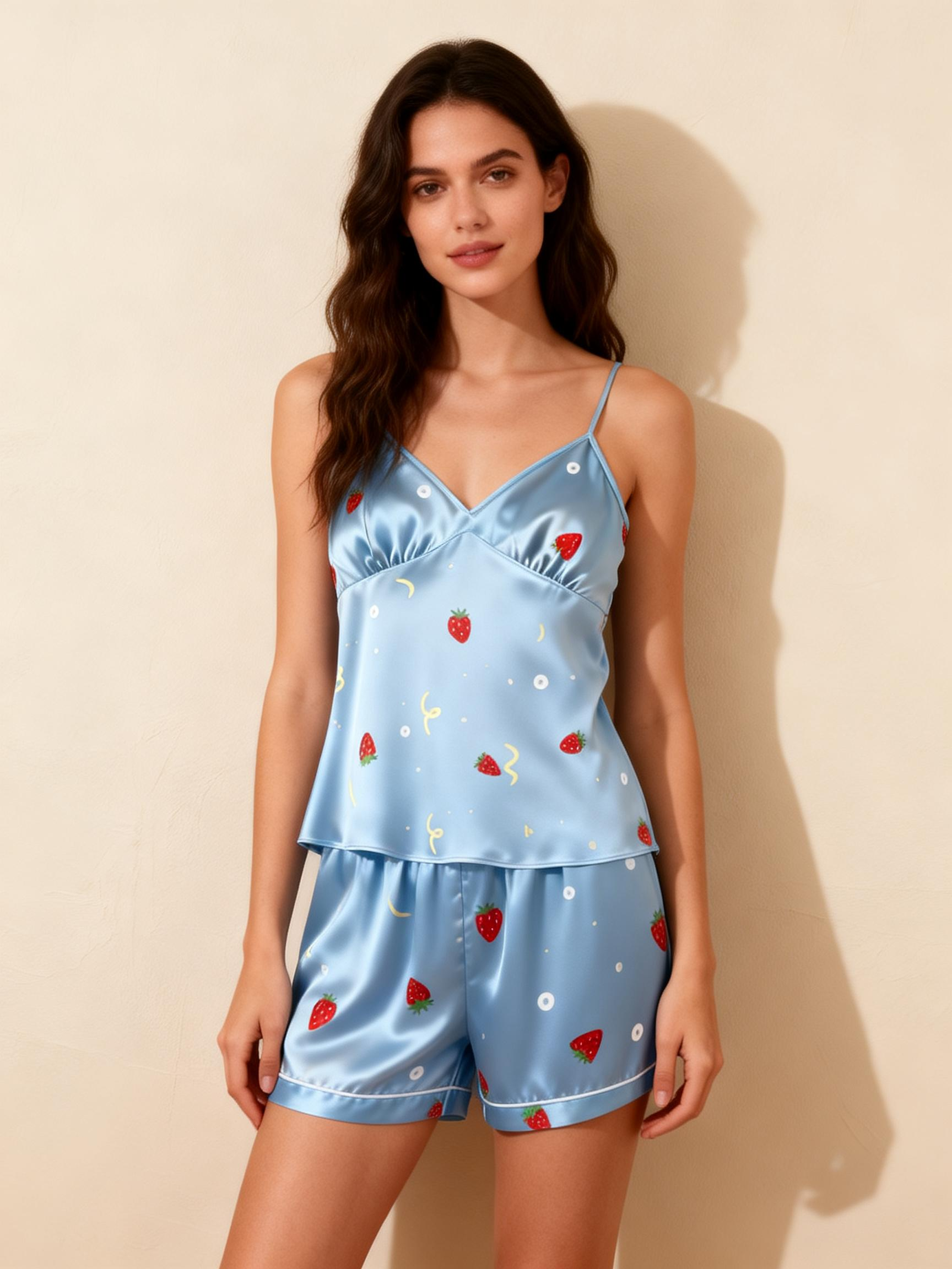 Couple’s Silky Night Outfit – Satin Pajama Short Set
