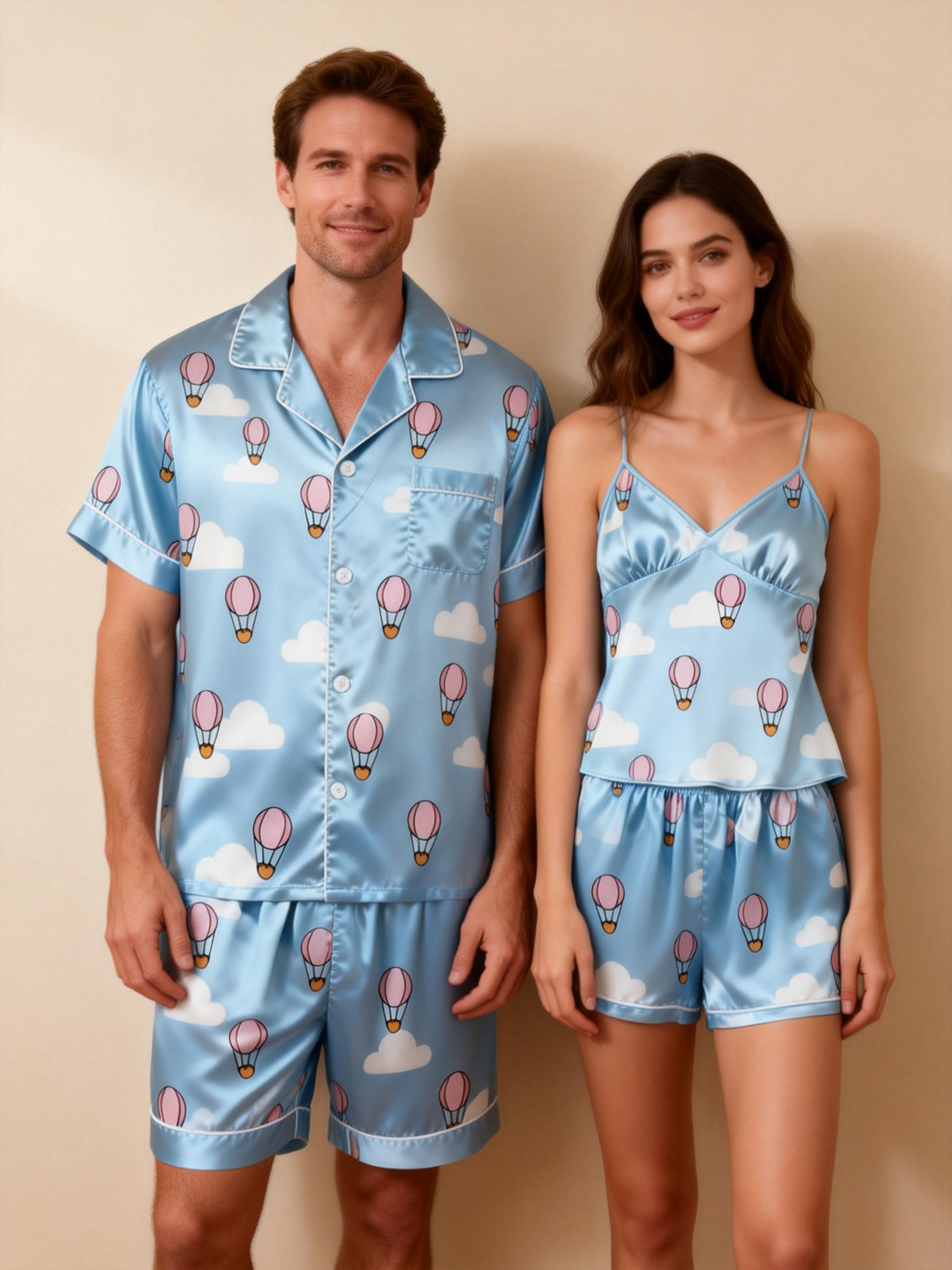 Silky Satin Pajama Short Set – Luxurious Couple Gift