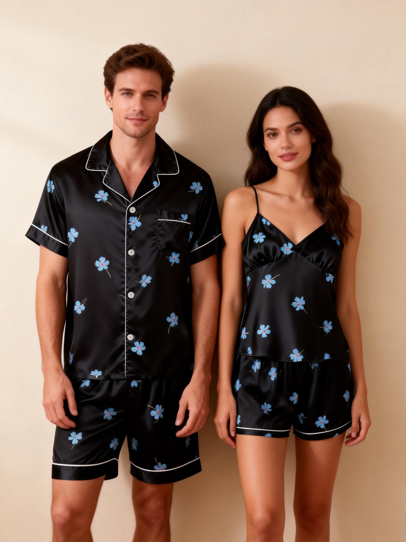 Silky Satin Sleepwear for Him & Her – Classic Matching Set