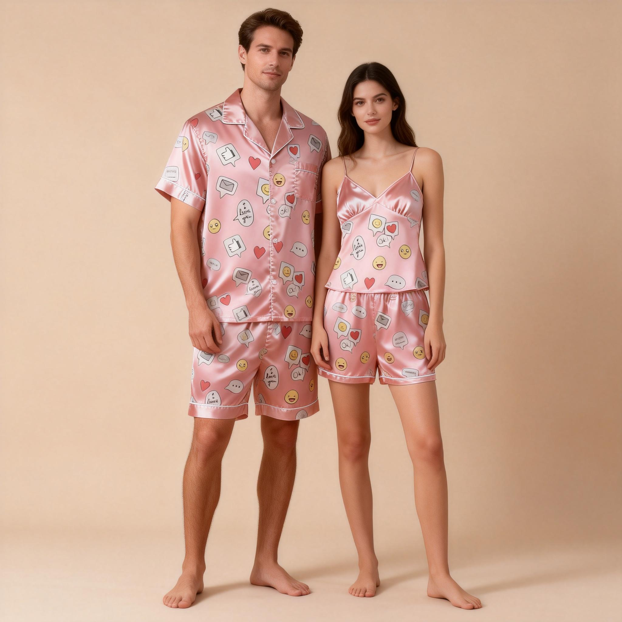 Soft Satin Sleep Set for Couples – Ideal for Gifts