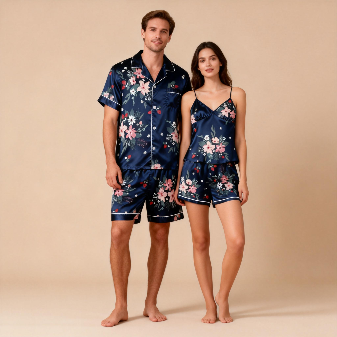 Couple’s Silky Satin Short Set – Ideal Anniversary Gift
