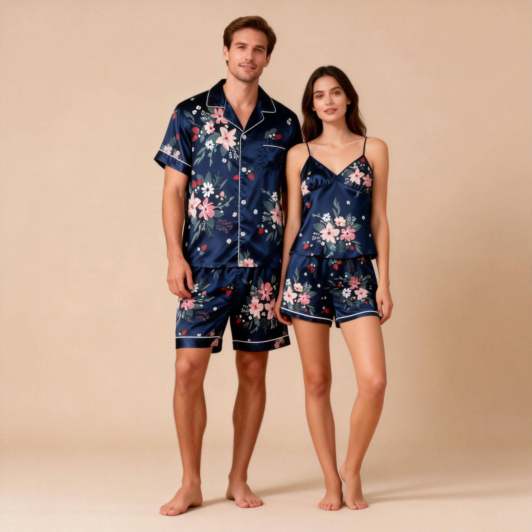 Couple’s Silky Satin Short Set – Ideal Anniversary Gift