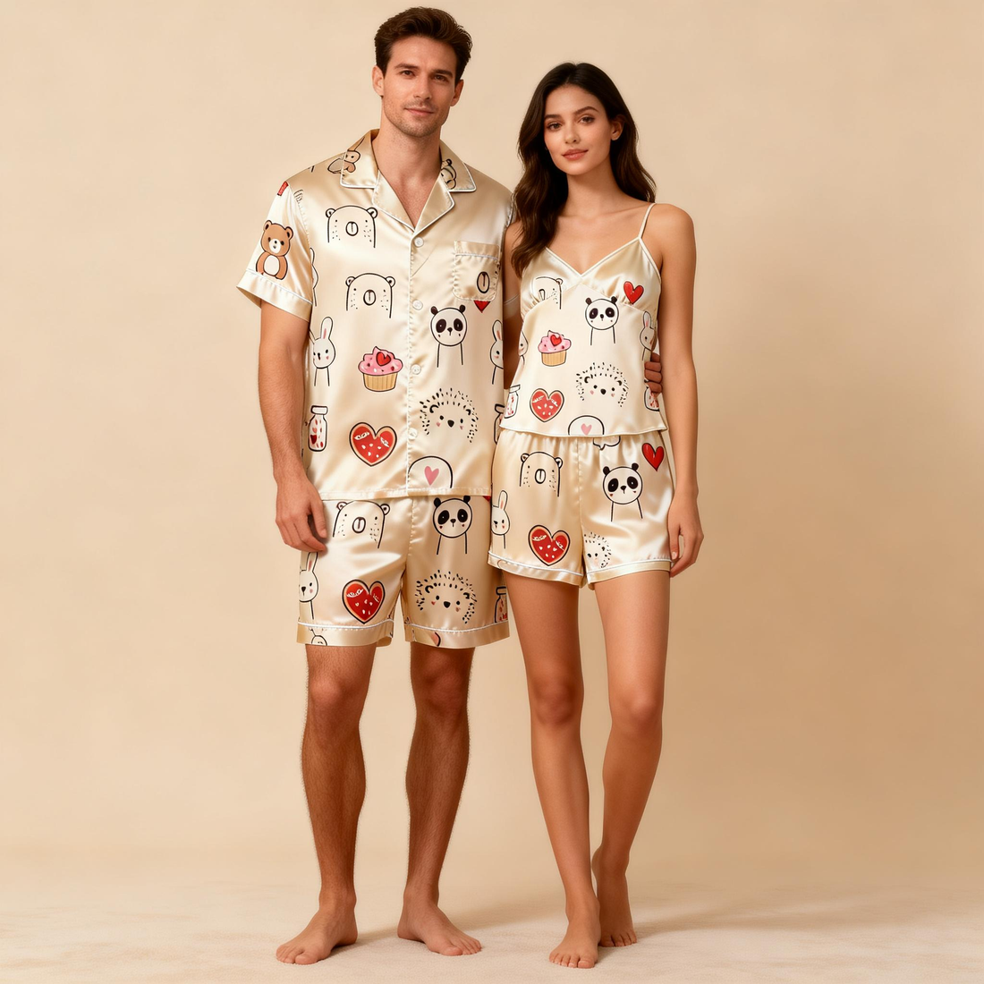 Silky Satin Pajama Set – Perfect Couple Gift Idea