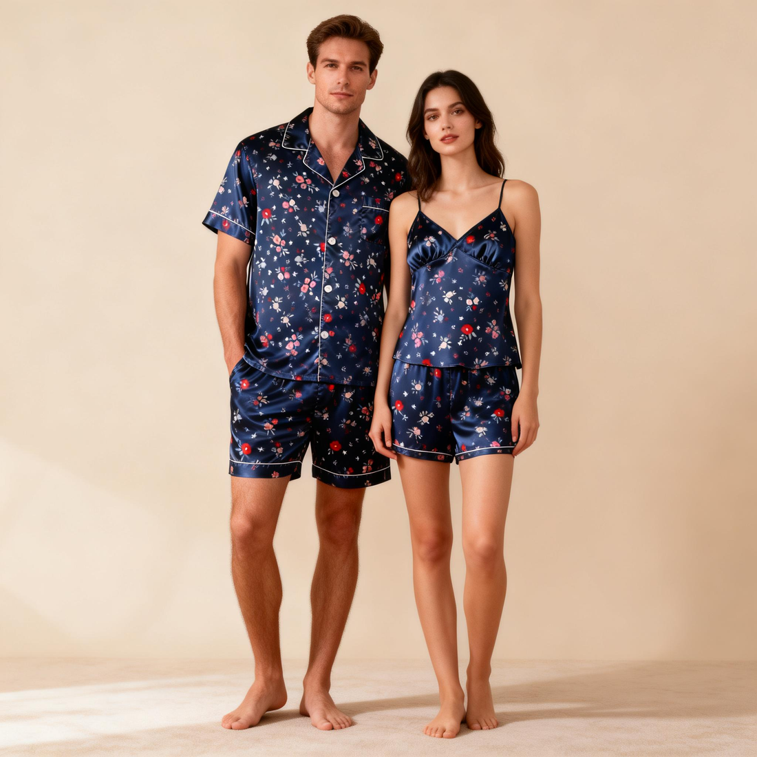 Romantic Silky Sleepwear for Couples – Satin Pajama Set