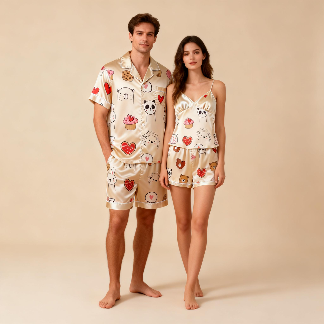 Coordinating Satin PJs for Couples – Summer Sleepwear