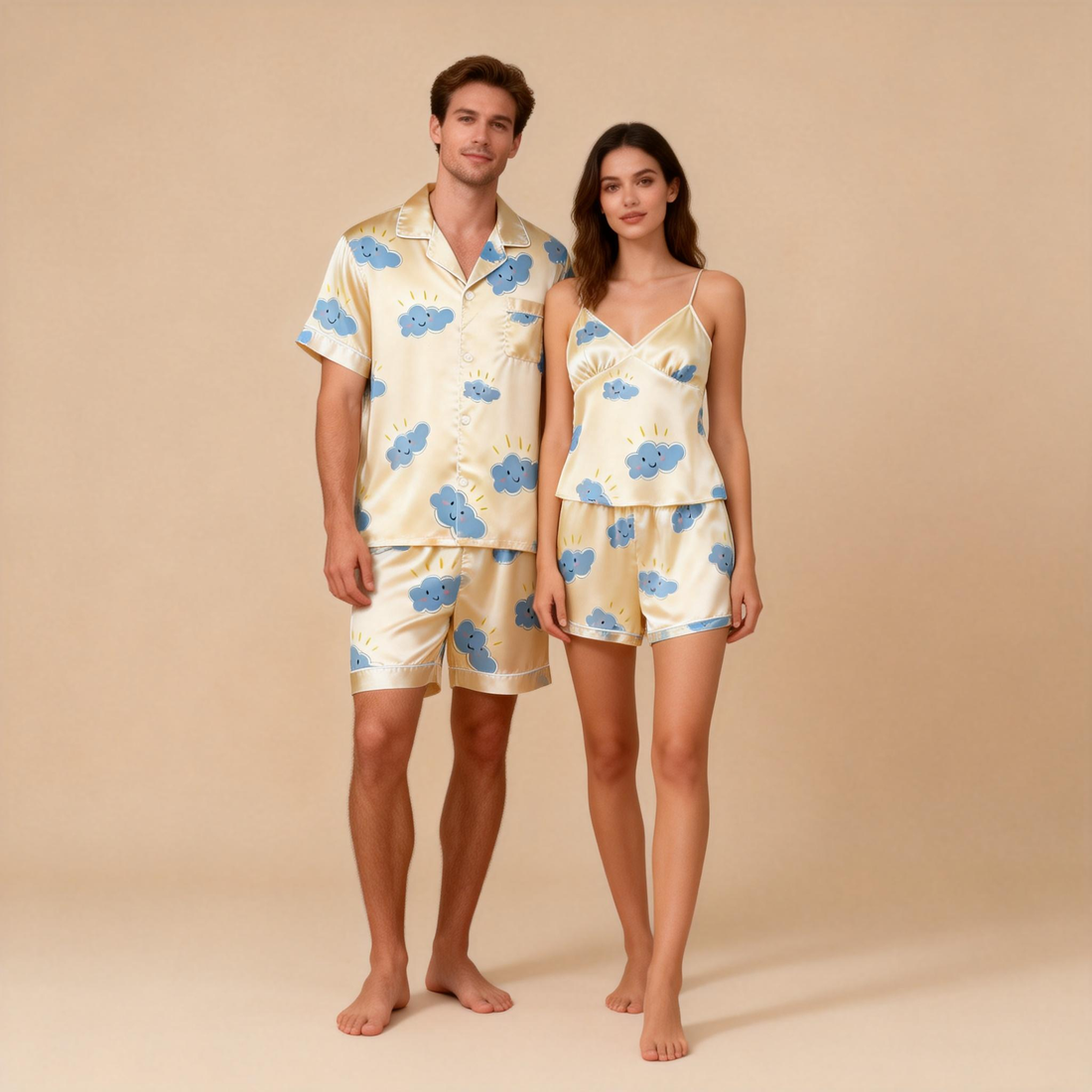 Silky Satin Sleep Set for Couples – Ideal for Summer Nights