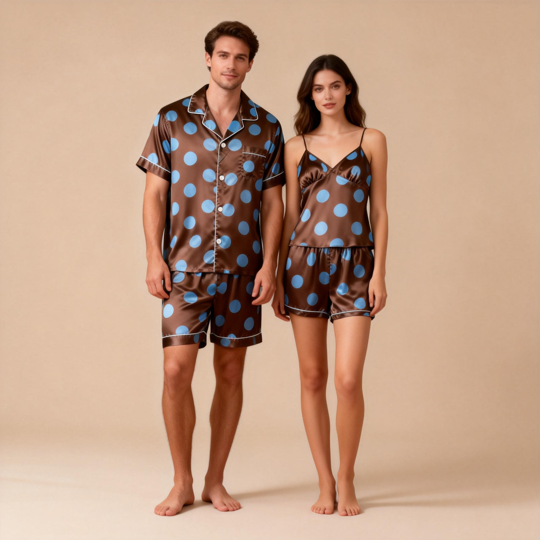 Couple’s Silky Bedwear – Classic Satin Pajama Short Set
