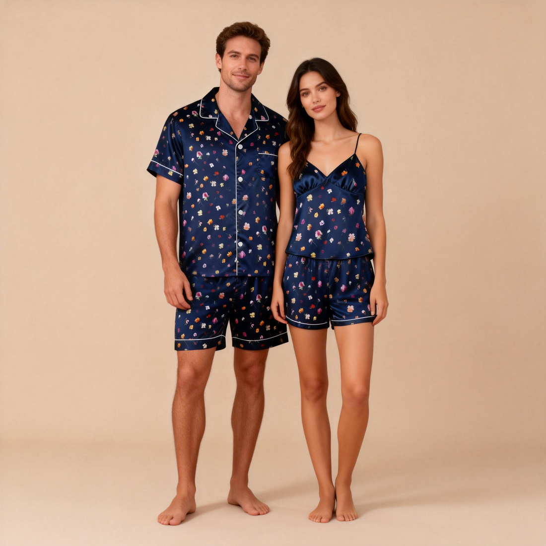 Women Nightwear: Classic Satin Pajamas Short Set