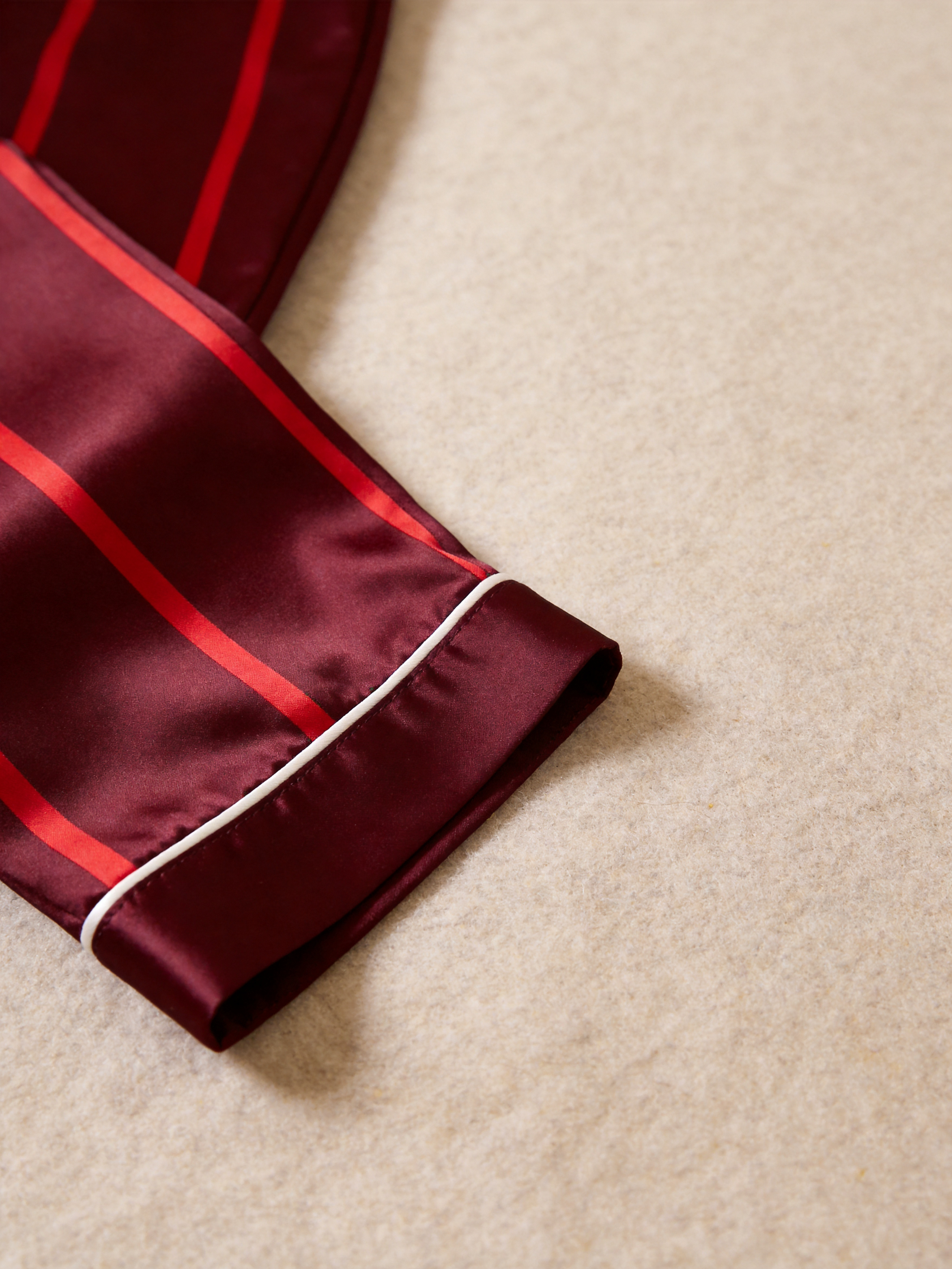 Luxury Vertical Stripe Satin Couples Pajamas