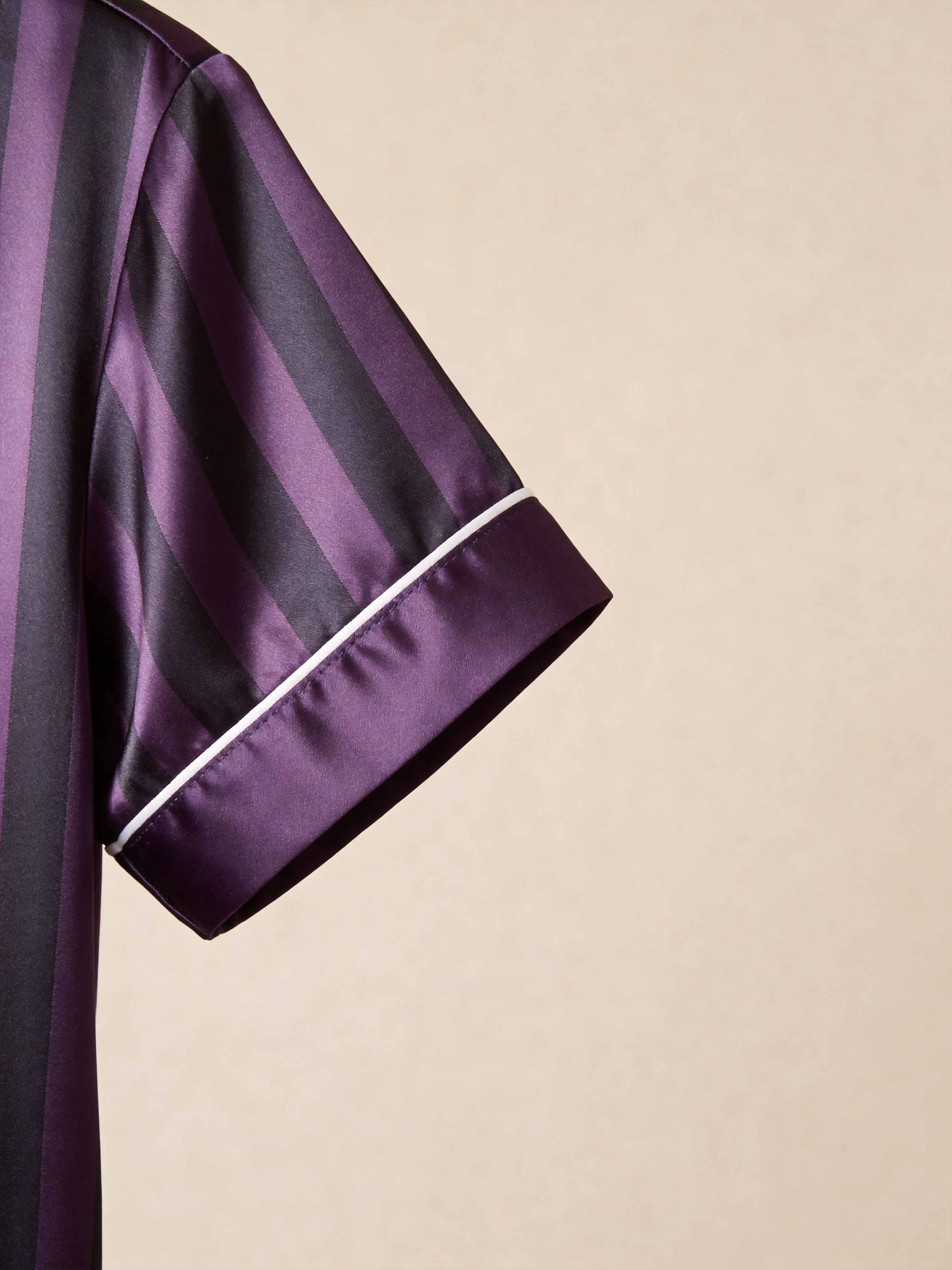 Luxury Vertical Stripe Satin Couples Pajamas