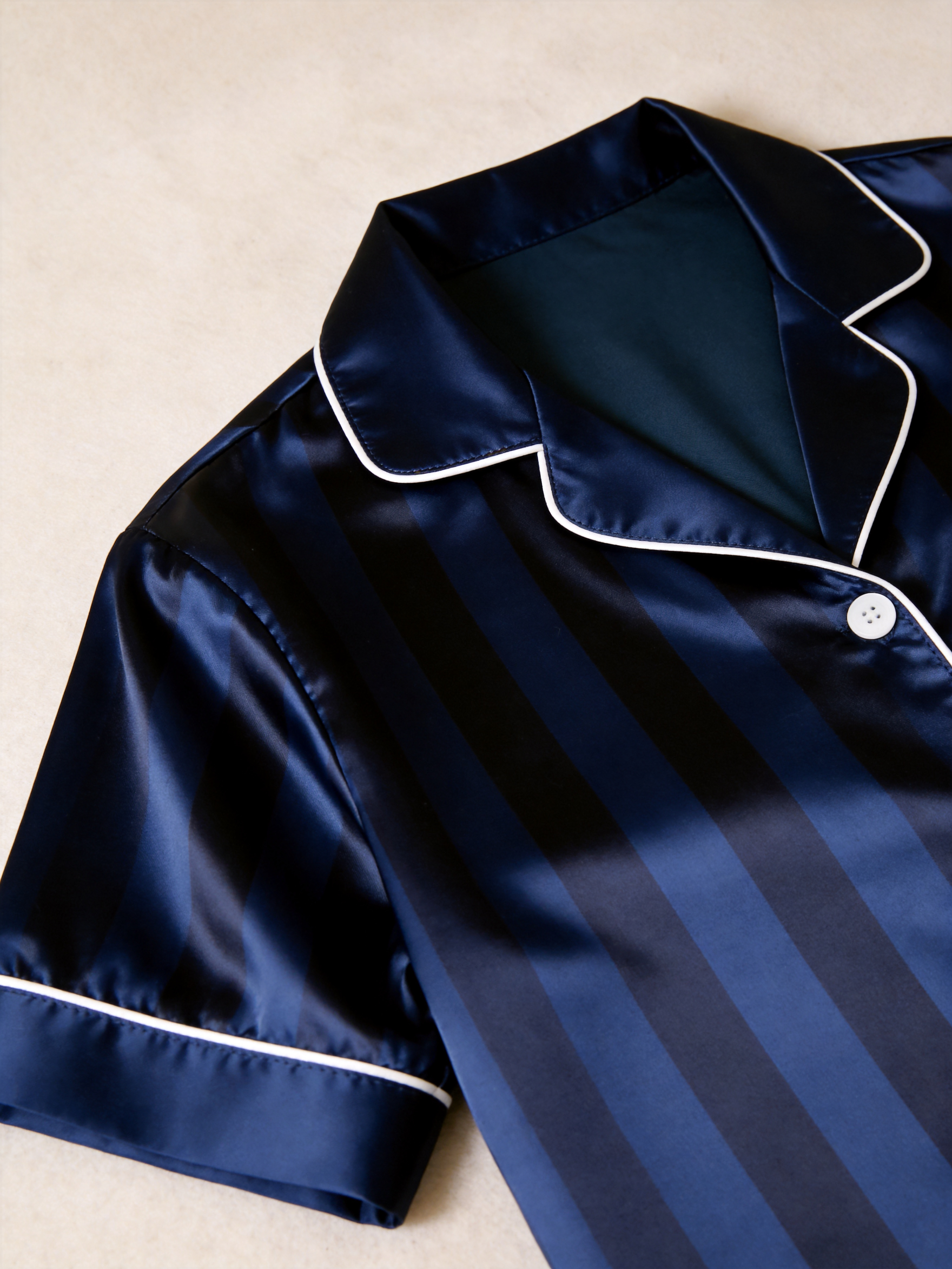 Luxury Vertical Stripe Satin Couples Pajamas