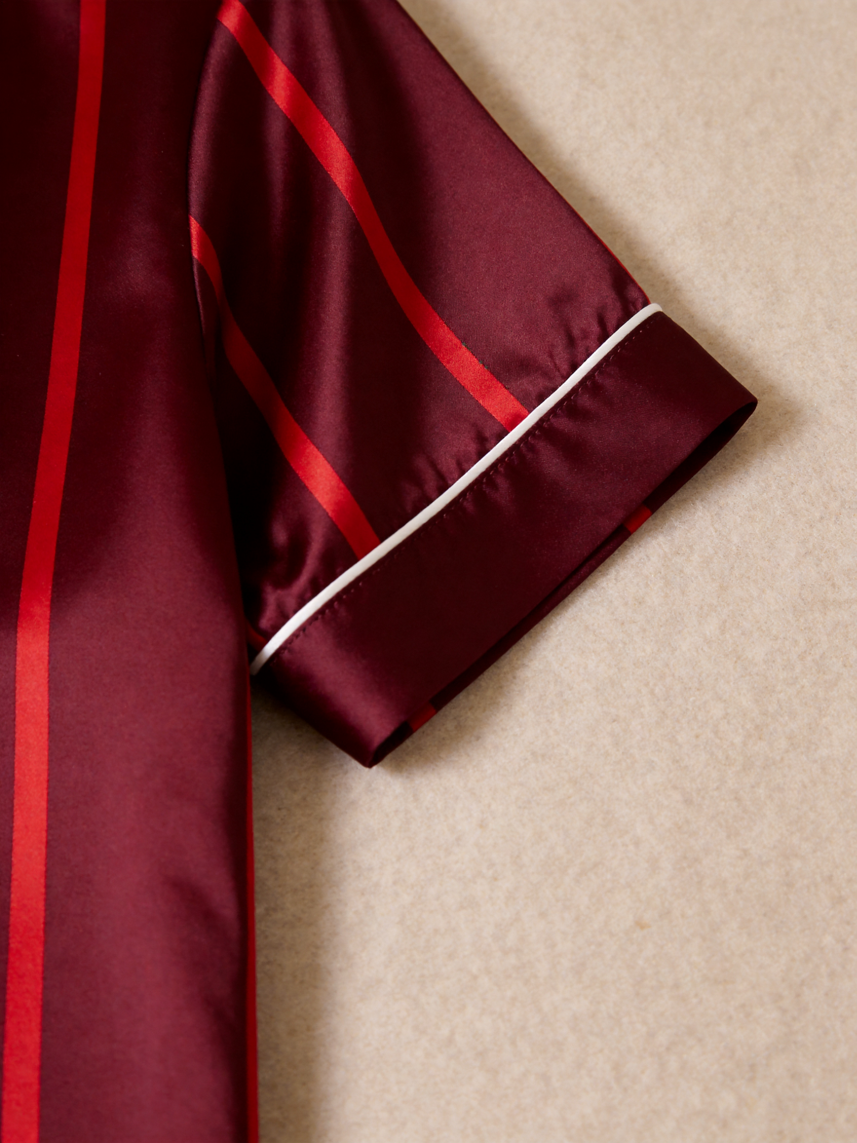 Luxury Vertical Stripe Satin Couples Pajamas