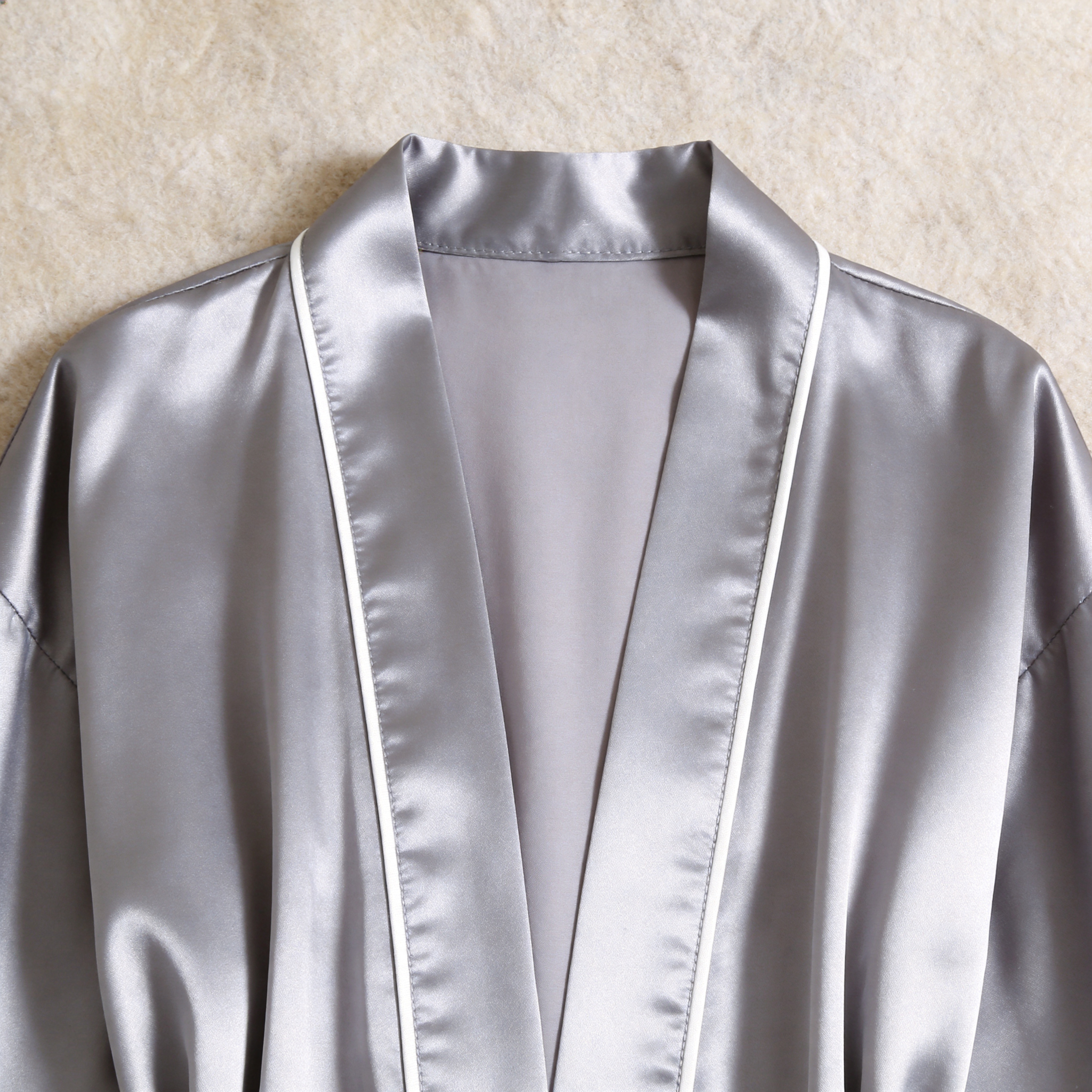 Solid Satin 3-Piece Sleepwear Set for Women - Robe, Camisole & Shorts