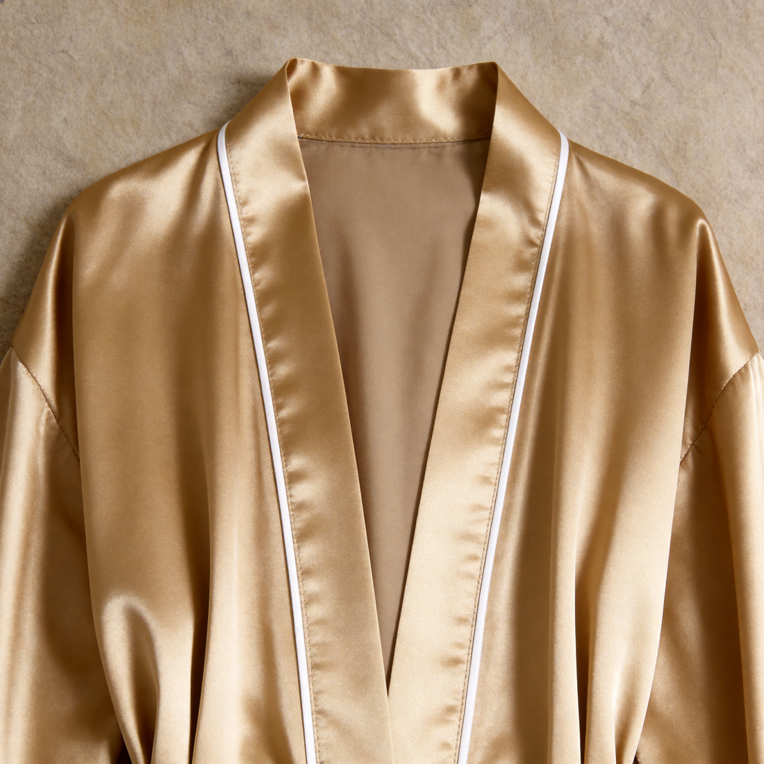 Solid Champagne Silky Satin Sleepwear Set - Women's Cozy Camisole, Long Pants & Matching Robe